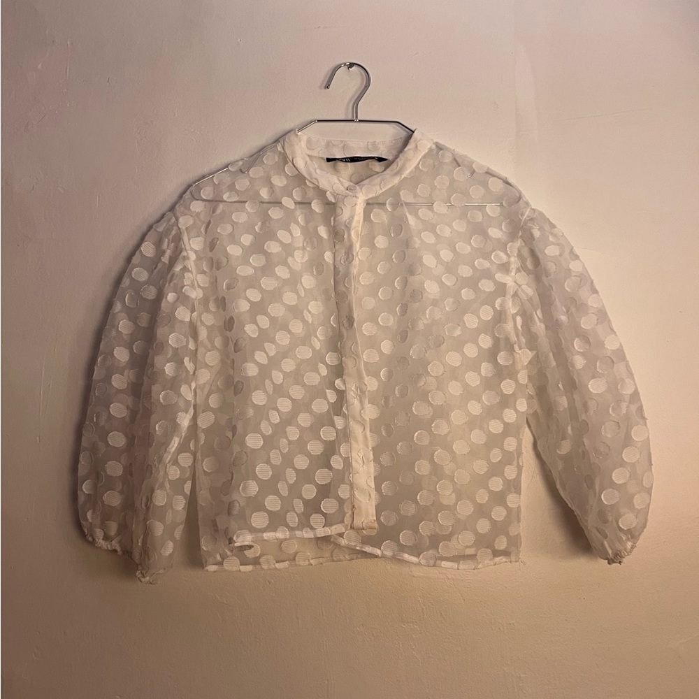Polka dot sheer top